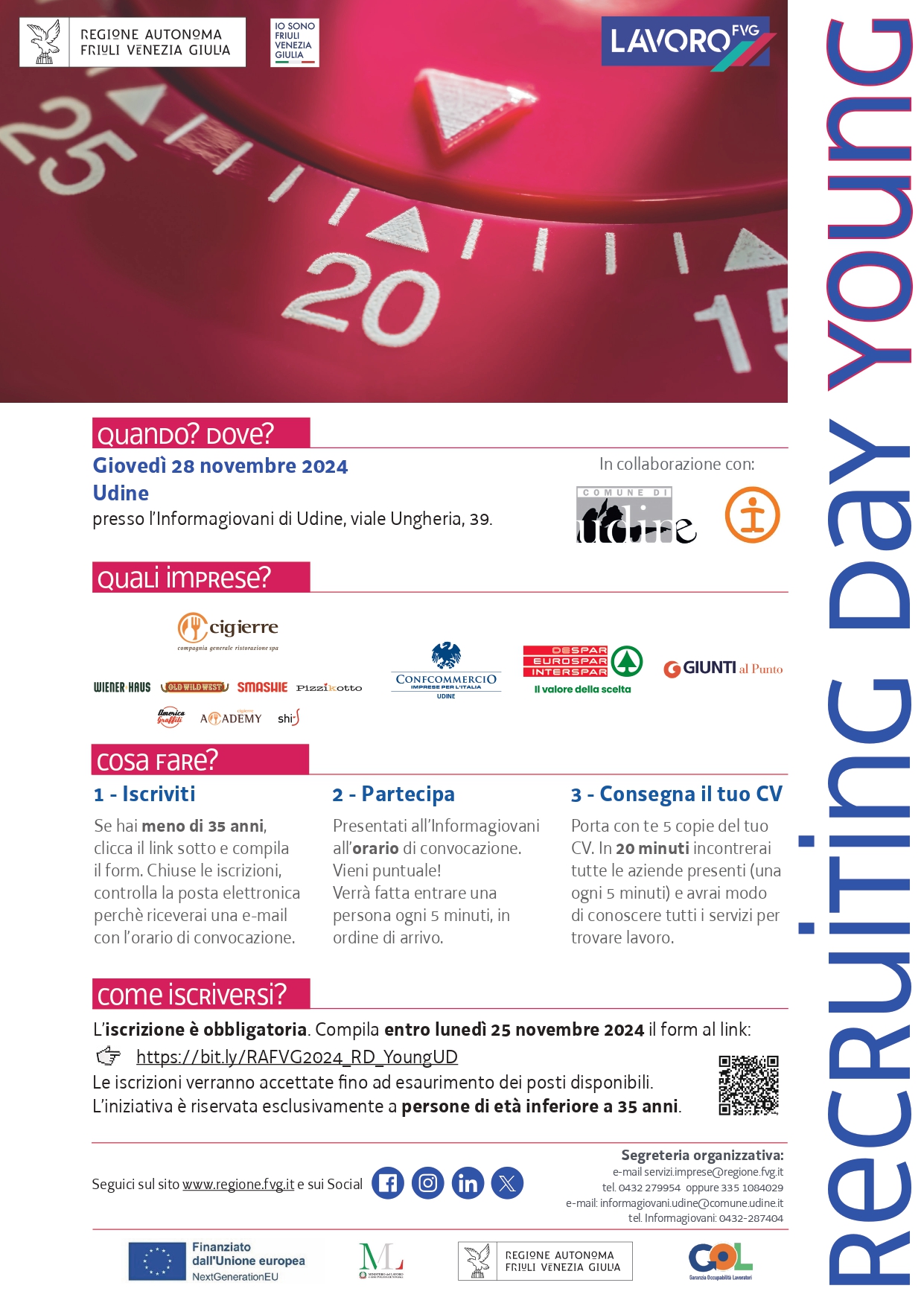 Recruiting Day Young a Udine il 28 novembre: fai 4 colloqui in 20 minuti! c/o Informagiovani di Udine