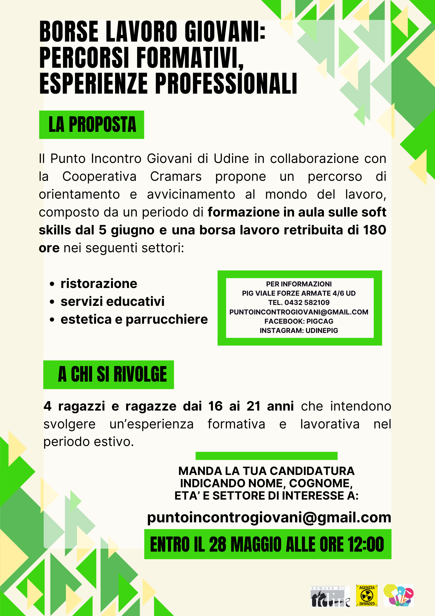 Borse Lavoro Giovani 2024 - Punto Incontro Giovani di Udine