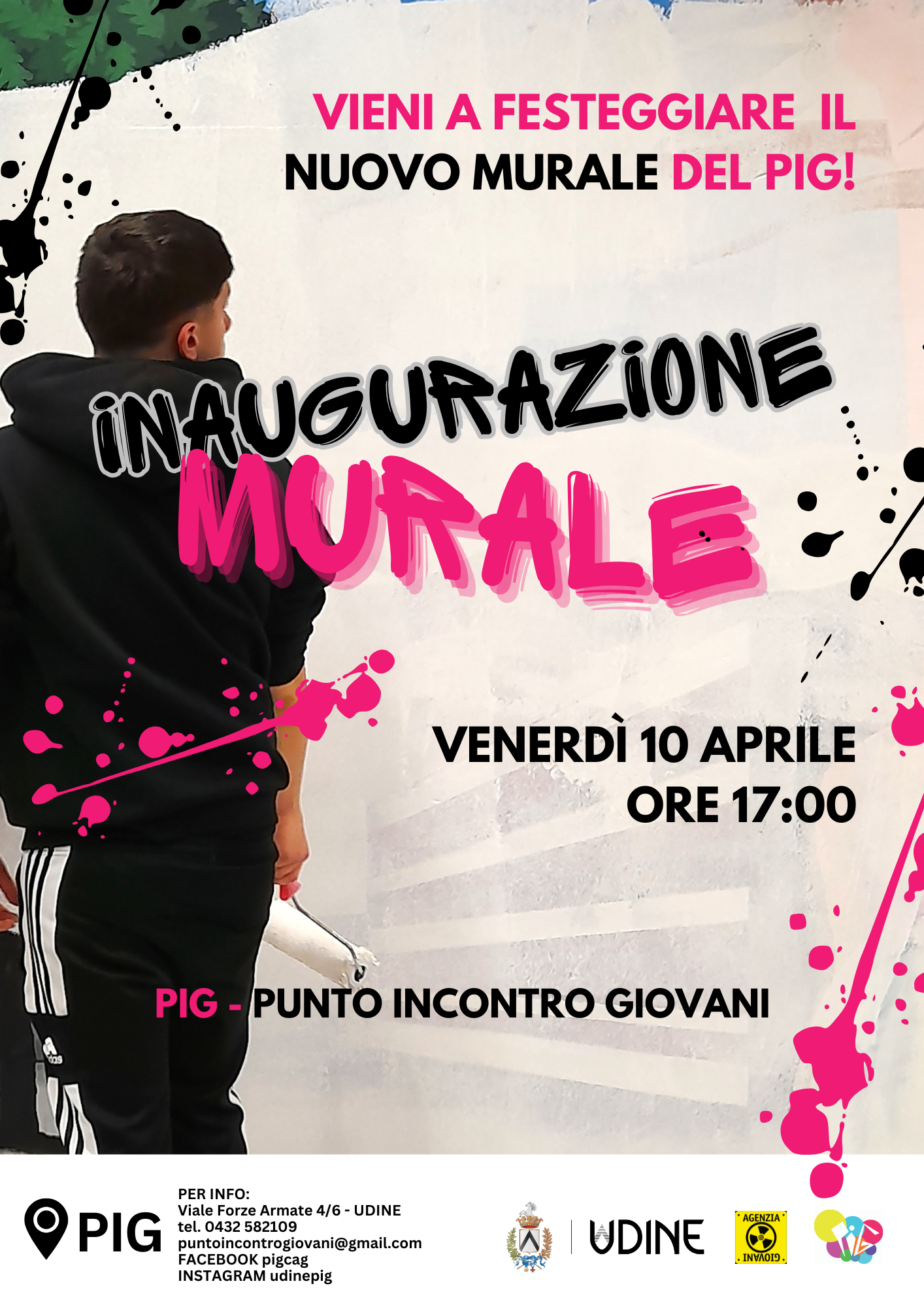 Inaugurazione nuovo murale PIG di Udine - venerdì 10 aprile