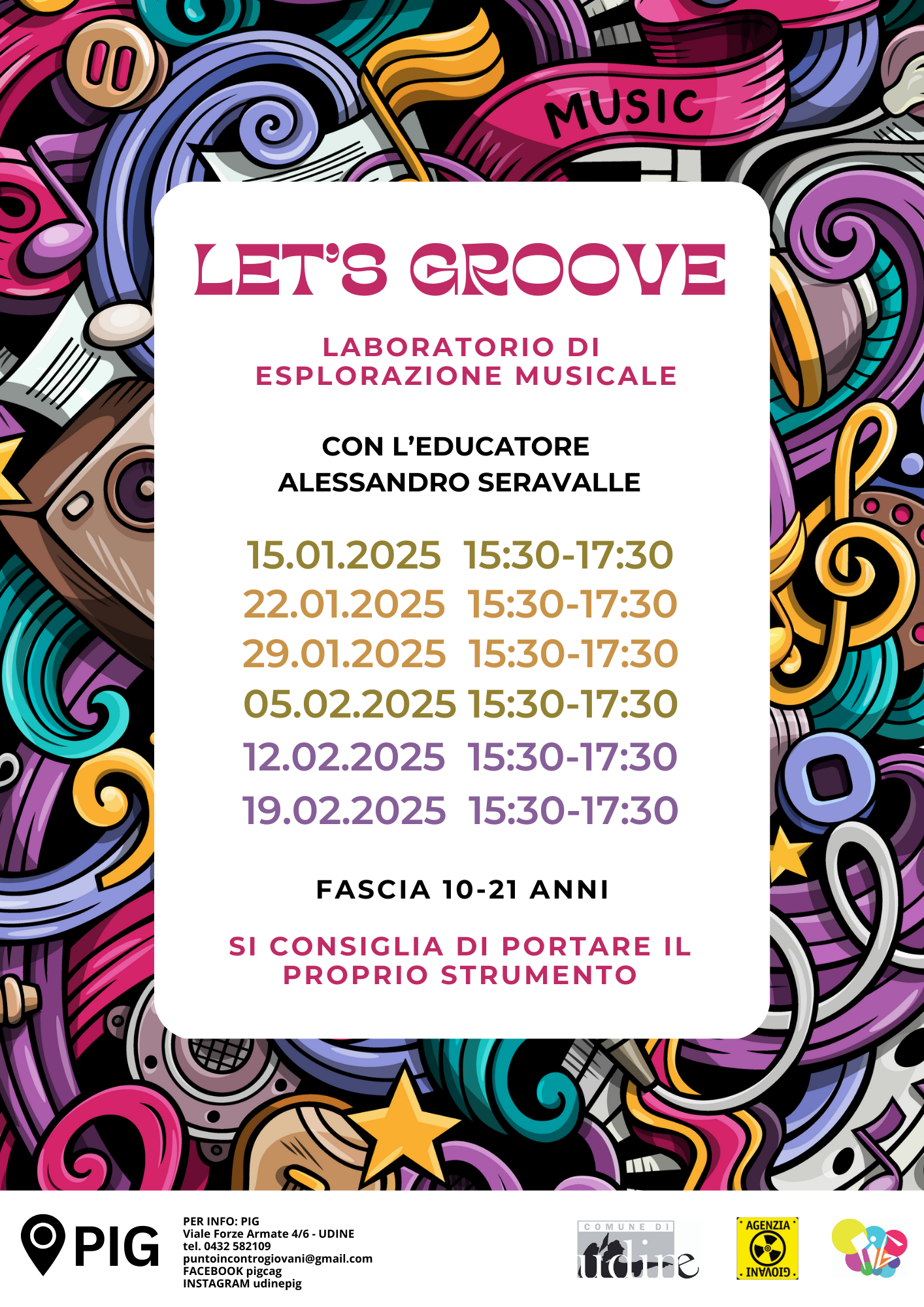 LET'S GROOVE, un laboratorio di esplorazione musicale - PIG Punto Incontro Giovani di Udine