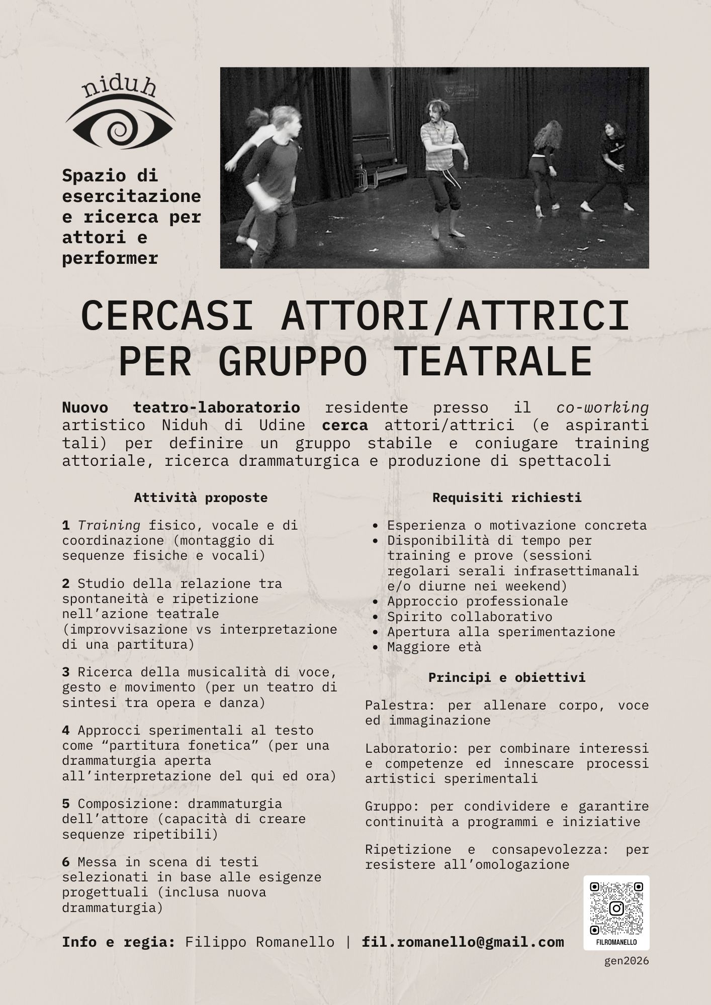 Cercasi Attori/Attrici per Gruppo Teatrale